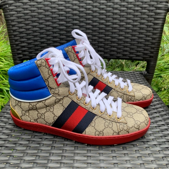 Gucci gg supreme leather high tops - Picture 2 of 13